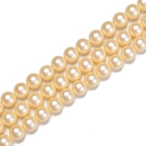 Shop Pearl Round Beads! Beige Yellow Shell Pearl Matte Round Beads Size 6mm 8mm 10mm 15.5'' Strand | Natural genuine round Pearl beads for beading and jewelry making.  #jewelry #beads #beadedjewelry #diyjewelry #jewelrymaking #beadstore #beading #affiliate #ad