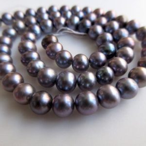 Shop Pearl Round Beads! Grey Fresh Water Pearl Round Beads, Natural Cultured Pearls, High Lustre Loose Pearls, 1 Strand, 15 Inches, 5mm To 6mm Each, SKU-FP33 | Natural genuine round Pearl beads for beading and jewelry making.  #jewelry #beads #beadedjewelry #diyjewelry #jewelrymaking #beadstore #beading #affiliate #ad