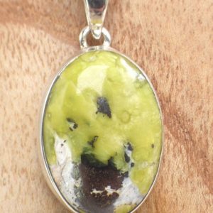 Shop Serpentine Pendants! Pendant LEZARDITE SERPENTINE pendant natural stone oval silver 925, YM19 | Natural genuine Serpentine pendants. Buy crystal jewelry, handmade handcrafted artisan jewelry for women.  Unique handmade gift ideas. #jewelry #beadedpendants #beadedjewelry #gift #shopping #handmadejewelry #fashion #style #product #pendants #affiliate #ad