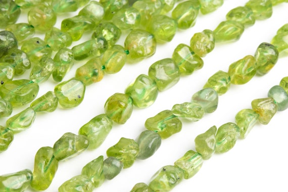 Genuine Natural Peridot Gemstone Beads 4-7mm Green Pebble Chips Aa Quality Loose Beads (108470)
