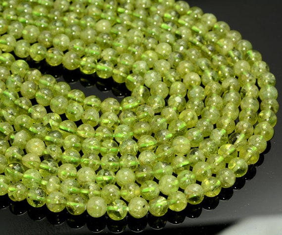 5mm Genuine Natural Peridot Rare Gemstone Grade Aa Green Round Loose Beads 15.5 Inch Full Strand  (80008859-168)