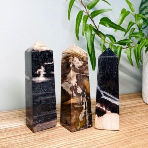 Petrified Wood Crystal Tower| Black Beige Brown | Druzy Quartz Crystal | Polished Stone | Natural genuine stones & crystals in various shapes & sizes. Buy raw cut, tumbled, or polished gemstones for making jewelry or crystal healing energy vibration raising reiki stones. #crystals #gemstones #crystalhealing #crystalsandgemstones #energyhealing #affiliate #ad