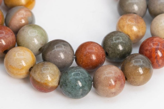 Genuine Natural American Picture Jasper Gemstone Beads 6mm Multicolor Round Aa Quality Loose Beads (104281)