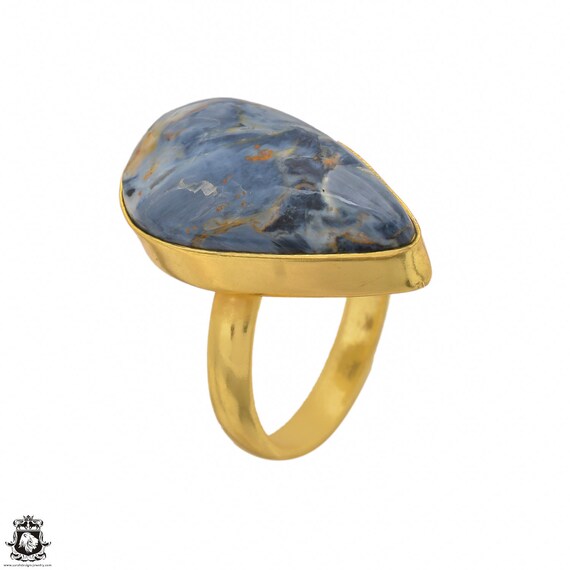 Size 7.5 - Size 9 Pietersite Ring Meditation Ring 24k Gold Ring Gpr1448