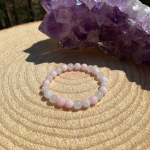 Pink Mangano Calcite Bracelet | Chakra Healing | Emotional Balance | Aura Shield | Grounding | Calming Stress Tension | Empath Protection | Natural genuine Array bracelets. Buy crystal jewelry, handmade handcrafted artisan jewelry for women.  Unique handmade gift ideas. #jewelry #beadedbracelets #beadedjewelry #gift #shopping #handmadejewelry #fashion #style #product #bracelets #affiliate #ad