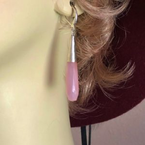 Shop Pink Sapphire Earrings! Pink Sapphire Faceted Teardrop Earrings, Silver Earrings, Silver and Pink Dangle Earrings | Natural genuine Pink Sapphire earrings. Buy crystal jewelry, handmade handcrafted artisan jewelry for women.  Unique handmade gift ideas. #jewelry #beadedearrings #beadedjewelry #gift #shopping #handmadejewelry #fashion #style #product #earrings #affiliate #ad