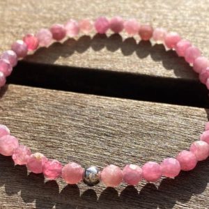 Shop Pink Tourmaline Bracelets! Pink Tourmaline Healing Stone Bracelet or Anklet with Positive Energy! | Natural genuine Pink Tourmaline bracelets. Buy crystal jewelry, handmade handcrafted artisan jewelry for women.  Unique handmade gift ideas. #jewelry #beadedbracelets #beadedjewelry #gift #shopping #handmadejewelry #fashion #style #product #bracelets #affiliate #ad