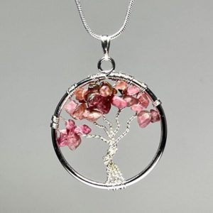 Shop Pink Tourmaline Pendants! Pink Tourmaline Tree of Life Pendant with Free Chain | Natural genuine Pink Tourmaline pendants. Buy crystal jewelry, handmade handcrafted artisan jewelry for women.  Unique handmade gift ideas. #jewelry #beadedpendants #beadedjewelry #gift #shopping #handmadejewelry #fashion #style #product #pendants #affiliate #ad