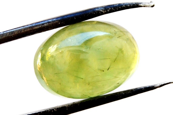 Prehnite Cabochon Stone (13mm X 10mm X 7mm) 8.5cts - Oval Gemstone