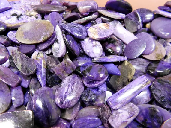 Natural Purple Russia Charoite Loose Gemstones | Charoite Wholesale Cabochon Lot | Natural Charoite Cabochon Lot
