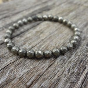 Shop Pyrite Bracelets! Gold Pyrite Bracelet. Dainty Natural Gold Metallic Bracelet Handmade By Miss Leroy. | Natural genuine Pyrite bracelets. Buy crystal jewelry, handmade handcrafted artisan jewelry for women.  Unique handmade gift ideas. #jewelry #beadedbracelets #beadedjewelry #gift #shopping #handmadejewelry #fashion #style #product #bracelets #affiliate #ad