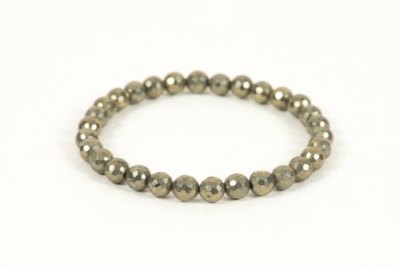 Pyrite Bracelet, Unisex Healing Gemstone Bracelet, Handmade Gemstone Jewelry, Unique-gift-for-wife
