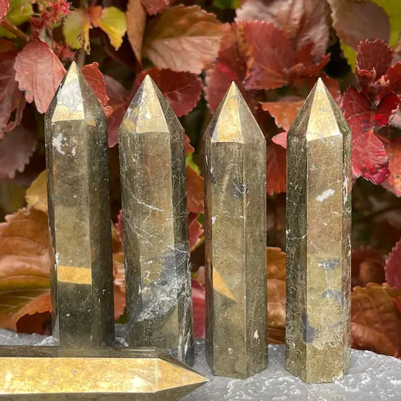 Pyrite Point Tower,obelisk Pyrite Tower,healing Crystal Tower,crystal Point Tower,wedding Tower,home Decor Tower,for Gift Tower,4~4.5 Inches