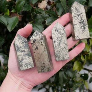 Pyrite Tower Points – Polished Pyrite | Natural genuine stones & crystals in various shapes & sizes. Buy raw cut, tumbled, or polished gemstones for making jewelry or crystal healing energy vibration raising reiki stones. #crystals #gemstones #crystalhealing #crystalsandgemstones #energyhealing #affiliate #ad