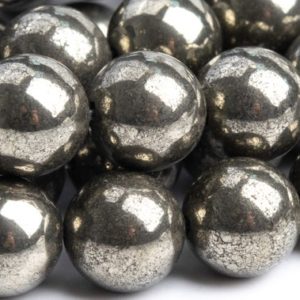Shop Pyrite Beads! Genuine Natural Pyrite Gemstone Beads 9-10MM Copper Round AAA Quality Loose Beads (102306) | Natural genuine beads Pyrite beads for beading and jewelry making.  #jewelry #beads #beadedjewelry #diyjewelry #jewelrymaking #beadstore #beading #affiliate #ad