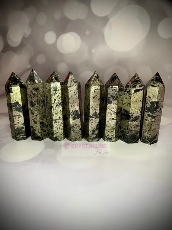 Pyrite Tower, Fool’s Gold Crystal, Natural Raw Stone, Energy Point, Reiki Healing Meditation Obelisk, Magic Wand, Real Crystals Uk