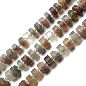 Shop Quartz Crystal Rondelle Beads! Phantom Garden Quartz Smooth Rondelle Wheel Discs Beads 6x10mm 15.5" Strand | Natural genuine rondelle Quartz beads for beading and jewelry making.  #jewelry #beads #beadedjewelry #diyjewelry #jewelrymaking #beadstore #beading #affiliate #ad