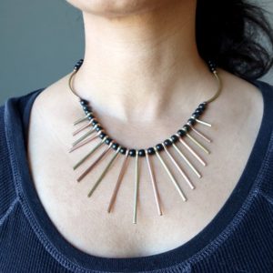 Shop Rainbow Obsidian Necklaces! Rainbow Obsidian Necklace Crystal Queen Fanfare Fashion | Natural genuine Rainbow Obsidian necklaces. Buy crystal jewelry, handmade handcrafted artisan jewelry for women.  Unique handmade gift ideas. #jewelry #beadednecklaces #beadedjewelry #gift #shopping #handmadejewelry #fashion #style #product #necklaces #affiliate #ad