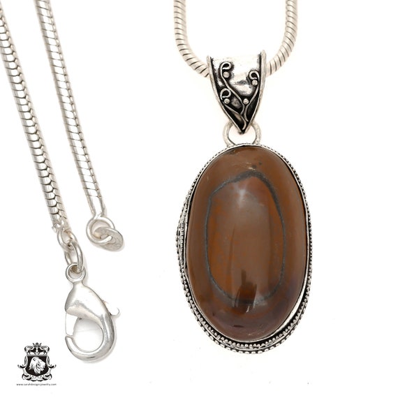 Rainbow Obsidian Gold Sheen Necklace & Free 3mm Italian 925 Sterling Silver Chain V1543