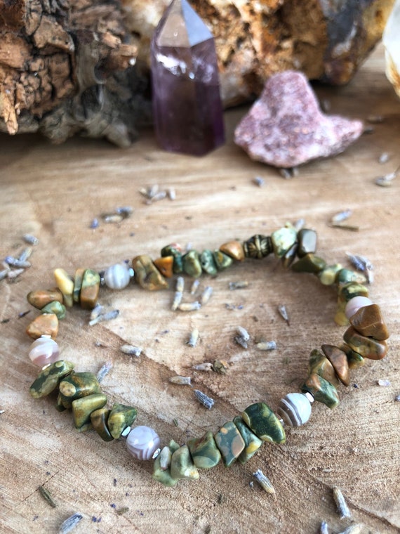 Rainforest Jasper + Botswana Agate Rainforest Jasper + Botswana Agate