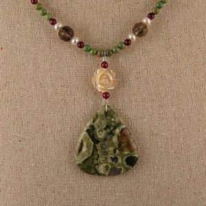 Shop Rainforest Jasper Necklaces! Rainforest Jasper Necklace | Natural genuine Rainforest Jasper necklaces. Buy crystal jewelry, handmade handcrafted artisan jewelry for women.  Unique handmade gift ideas. #jewelry #beadednecklaces #beadedjewelry #gift #shopping #handmadejewelry #fashion #style #product #necklaces #affiliate #ad
