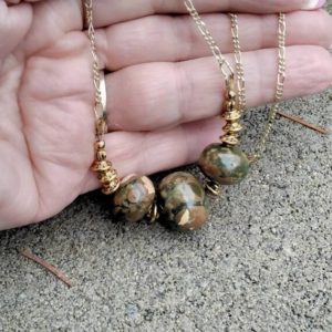 Shop Rainforest Jasper Necklaces! RAINFOREST JASPER NECKLACE | Natural genuine Rainforest Jasper necklaces. Buy crystal jewelry, handmade handcrafted artisan jewelry for women.  Unique handmade gift ideas. #jewelry #beadednecklaces #beadedjewelry #gift #shopping #handmadejewelry #fashion #style #product #necklaces #affiliate #ad
