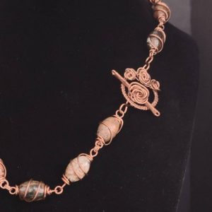 Shop Rainforest Jasper Necklaces! Rainforest Jasper Necklace with Decorative Clasp | Natural genuine Rainforest Jasper necklaces. Buy crystal jewelry, handmade handcrafted artisan jewelry for women.  Unique handmade gift ideas. #jewelry #beadednecklaces #beadedjewelry #gift #shopping #handmadejewelry #fashion #style #product #necklaces #affiliate #ad