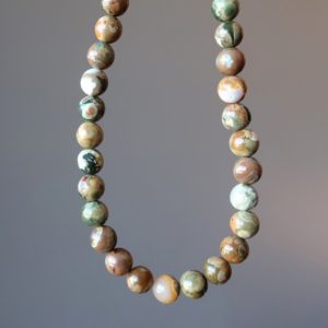 Shop Rainforest Jasper Necklaces! Rhyolite Necklace Tropical Rainforest Mind Refresher Green Stones | Natural genuine Rainforest Jasper necklaces. Buy crystal jewelry, handmade handcrafted artisan jewelry for women.  Unique handmade gift ideas. #jewelry #beadednecklaces #beadedjewelry #gift #shopping #handmadejewelry #fashion #style #product #necklaces #affiliate #ad
