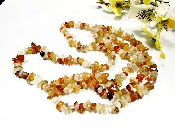 Raw Red Carnelian Chips Beads Cut Rough Gemstone Pebble Natural Mineral Gem 5-8 Mm 36 Inch Strand Nugget Tumbled Irregular Stone Crystal