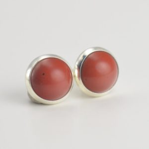 Shop Red Jasper Earrings! red jasper 8mm sterling silver stud earrings pair | Natural genuine Red Jasper earrings. Buy crystal jewelry, handmade handcrafted artisan jewelry for women.  Unique handmade gift ideas. #jewelry #beadedearrings #beadedjewelry #gift #shopping #handmadejewelry #fashion #style #product #earrings #affiliate #ad
