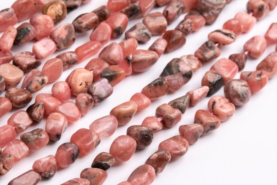 Genuine Natural Rhodochrosite Gemstone Beads 4-8x3-5mm Red Pink Pebble Chips A Quality Loose Beads (118786)
