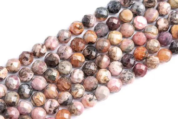 Genuine Natural Gray Pink Rhodochrosite Loose Beads Grade Ab Argentina Faceted Round Shape 5-6mm
