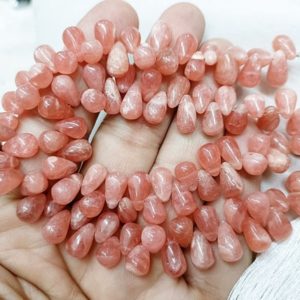 Shop Rhodochrosite Bead Shapes! 10 Pcs, natural Rhodochrosite Smooth Tear Drops Shape Briolettes, size. 12-13mm | Natural genuine other-shape Rhodochrosite beads for beading and jewelry making.  #jewelry #beads #beadedjewelry #diyjewelry #jewelrymaking #beadstore #beading #affiliate #ad
