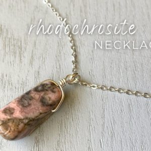 Shop Rhodochrosite Pendants! Raw Rhodochrosite Necklace, Pink Stone Pendant Necklace, Real Rhodochrosite Jewelry, Heart Chakra Necklace, Healing Stone Necklace for Her | Natural genuine Rhodochrosite pendants. Buy crystal jewelry, handmade handcrafted artisan jewelry for women.  Unique handmade gift ideas. #jewelry #beadedpendants #beadedjewelry #gift #shopping #handmadejewelry #fashion #style #product #pendants #affiliate #ad