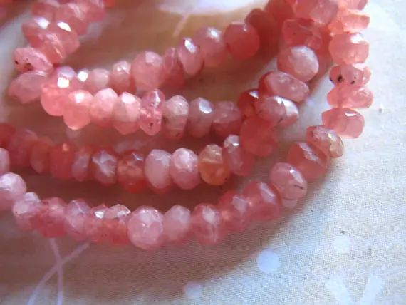 Rhodochrosite Rondelles Beads, Full Strand, Luxe Aa, 3-3.5 Mm, Pink Exotic, Wholesale Beads