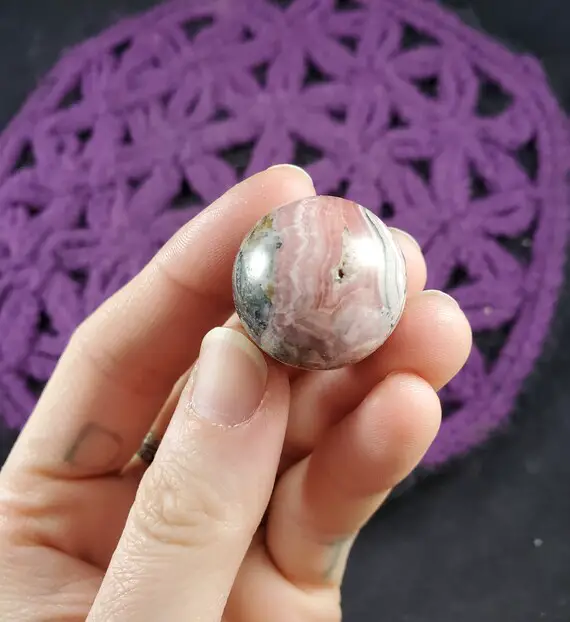 Rhodochrosite Pink Stone Sphere Mini Crystal Ball Stones Polished Marble