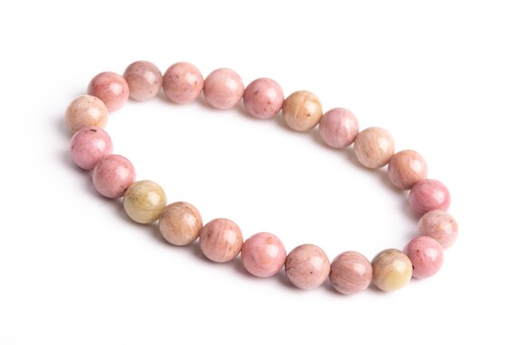 Genuine Natural Rhodonite Gemstone Beads 8mm Pink Round Aaa Quality Bracelet (106630h-2020)