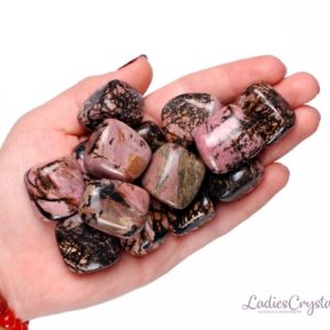 Shop Tumbled Rhodonite Crystals & Pocket Stones! Rhodonite Tumbled Stone, Rhodonite, Tumbled Stones, Stones, Crystals, Rocks, Gifts, Gemstones, Gems, Zodiac Crystals, Healing Crystals | Natural genuine stones & crystals in various shapes & sizes. Buy raw cut, tumbled, or polished gemstones for making jewelry or crystal healing energy vibration raising reiki stones. #crystals #gemstones #crystalhealing #crystalsandgemstones #energyhealing #affiliate #ad