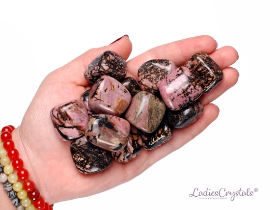 Rhodonite Tumbled Stone, Rhodonite, Tumbled Stones, Stones, Crystals, Rocks, Gifts, Gemstones, Gems, Zodiac Crystals, Healing Crystals