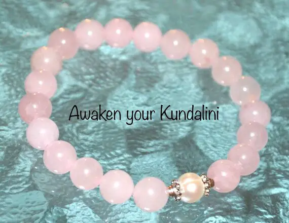 Natural Rose Quartz Bracelet-energy Protection Strength Bracelet-pink Gemstones Healing Bracelet-meditation Grounding Calming Balance Gift