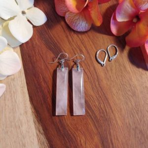 Long rose quartz earrings.  Rectangle rose quartz earrings.  Long pink earrings. Sexy long pink earrings | Natural genuine Gemstone earrings. Buy crystal jewelry, handmade handcrafted artisan jewelry for women.  Unique handmade gift ideas. #jewelry #beadedearrings #beadedjewelry #gift #shopping #handmadejewelry #fashion #style #product #earrings #affiliate #ad