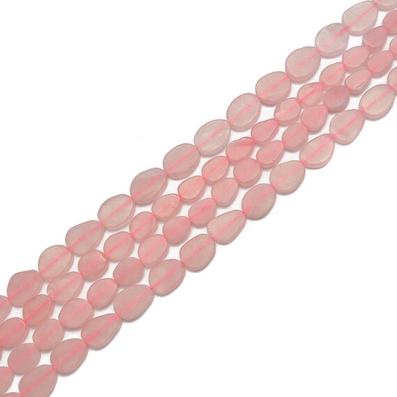 Rose Quartz Matte Flat Irregular Teardrop Beads Size 15x20mm 15.5" Strand