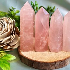Shop Rose Quartz Points & Wands! Rose Quartz Tower Point Obelisk Natural Healing Crystal ~ Love Healing | Natural genuine stones & crystals in various shapes & sizes. Buy raw cut, tumbled, or polished gemstones for making jewelry or crystal healing energy vibration raising reiki stones. #crystals #gemstones #crystalhealing #crystalsandgemstones #energyhealing #affiliate #ad