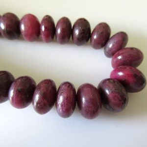 Shop Ruby Rondelle Beads! Natural Ruby Smooth Rondelle Beads 9mm To 16mm 8 Inch Half Strand, GDS90 | Natural genuine rondelle Ruby beads for beading and jewelry making.  #jewelry #beads #beadedjewelry #diyjewelry #jewelrymaking #beadstore #beading #affiliate #ad