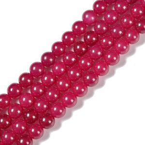 Shop Ruby Beads! Ruby Smooth Round Beads Size 4mm 5mm 6mm 15.5'' Strand | Natural genuine beads Ruby beads for beading and jewelry making.  #jewelry #beads #beadedjewelry #diyjewelry #jewelrymaking #beadstore #beading #affiliate #ad