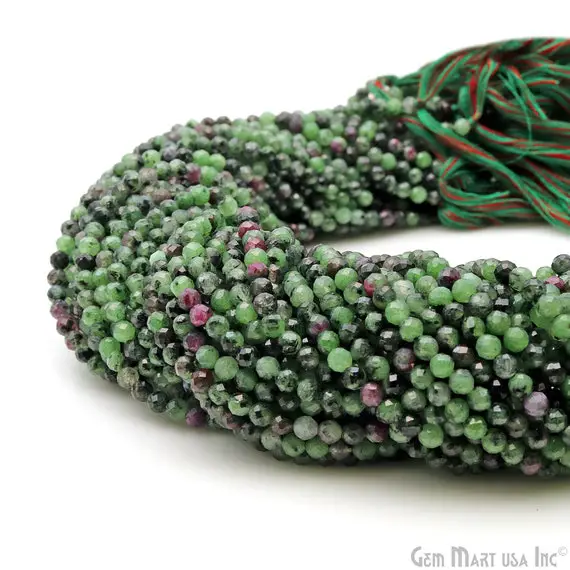 Ruby Zoisite Gemstone Beads Rondelle, 3mm Ruby Faceted Gemstone Round Beads, Curtain Beads, Gemstone Rondelle Beads, Gemmartusa, Rlrz-70042
