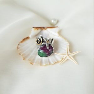 Shop Ruby Zoisite Rings! Ruby Zoisite Ring, Solid Sterling Silver Band Ring, Starfish Ring, Summer Ring, Boho Ring for Women, Handmade Ring, Natural Anyolite Ring | Natural genuine Ruby Zoisite rings, simple unique handcrafted gemstone rings. #rings #jewelry #shopping #gift #handmade #fashion #style #affiliate #ad