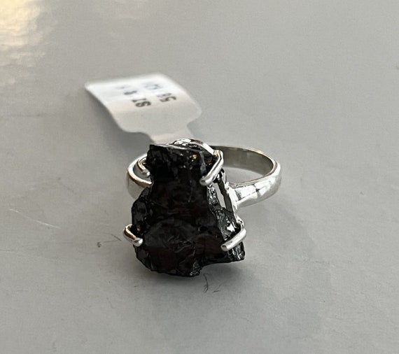 Russian Shungite Sterling Silver Ring Size 9