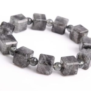 Shop Rutilated Quartz Bracelets! 22 Pcs – 11-12MM Black Rutilated Quartz Bracelet Grade A+ Genuine Natural Beveled Edge Faceted Cube Gemstone Beads (117890h-3984) | Natural genuine Rutilated Quartz bracelets. Buy crystal jewelry, handmade handcrafted artisan jewelry for women.  Unique handmade gift ideas. #jewelry #beadedbracelets #beadedjewelry #gift #shopping #handmadejewelry #fashion #style #product #bracelets #affiliate #ad