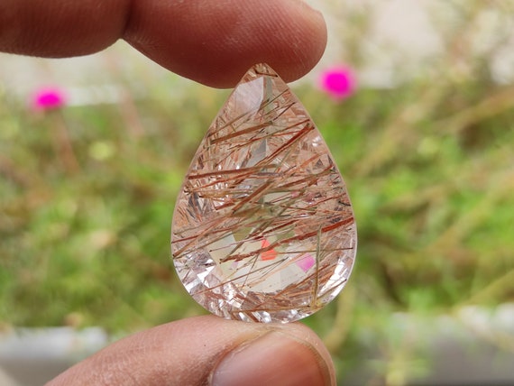Rutilated Quartz - Copper Rutile Cabochon - Shape - Healing Crystals - Sagenitic Rutile Pendant